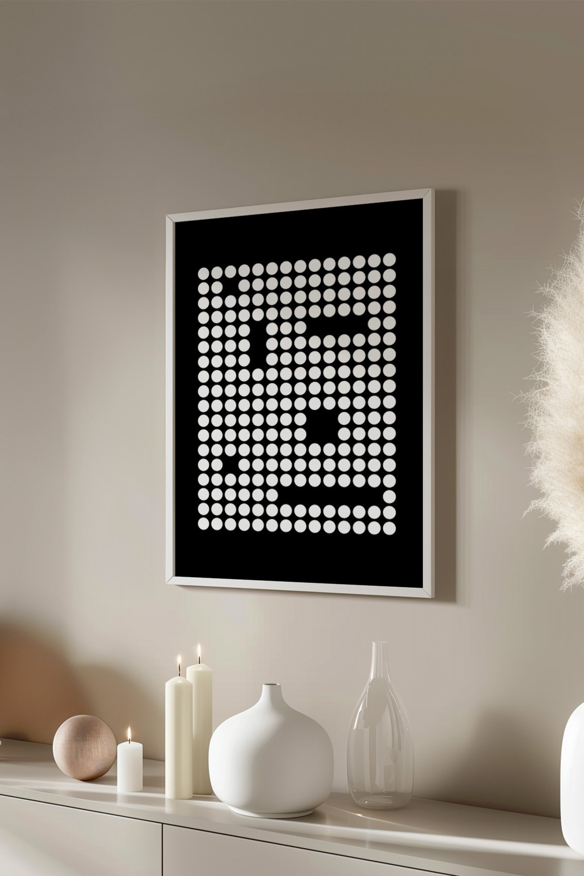 Bauhaus Serisi Beyaz Çerçeveli Poster, Tablo No:40