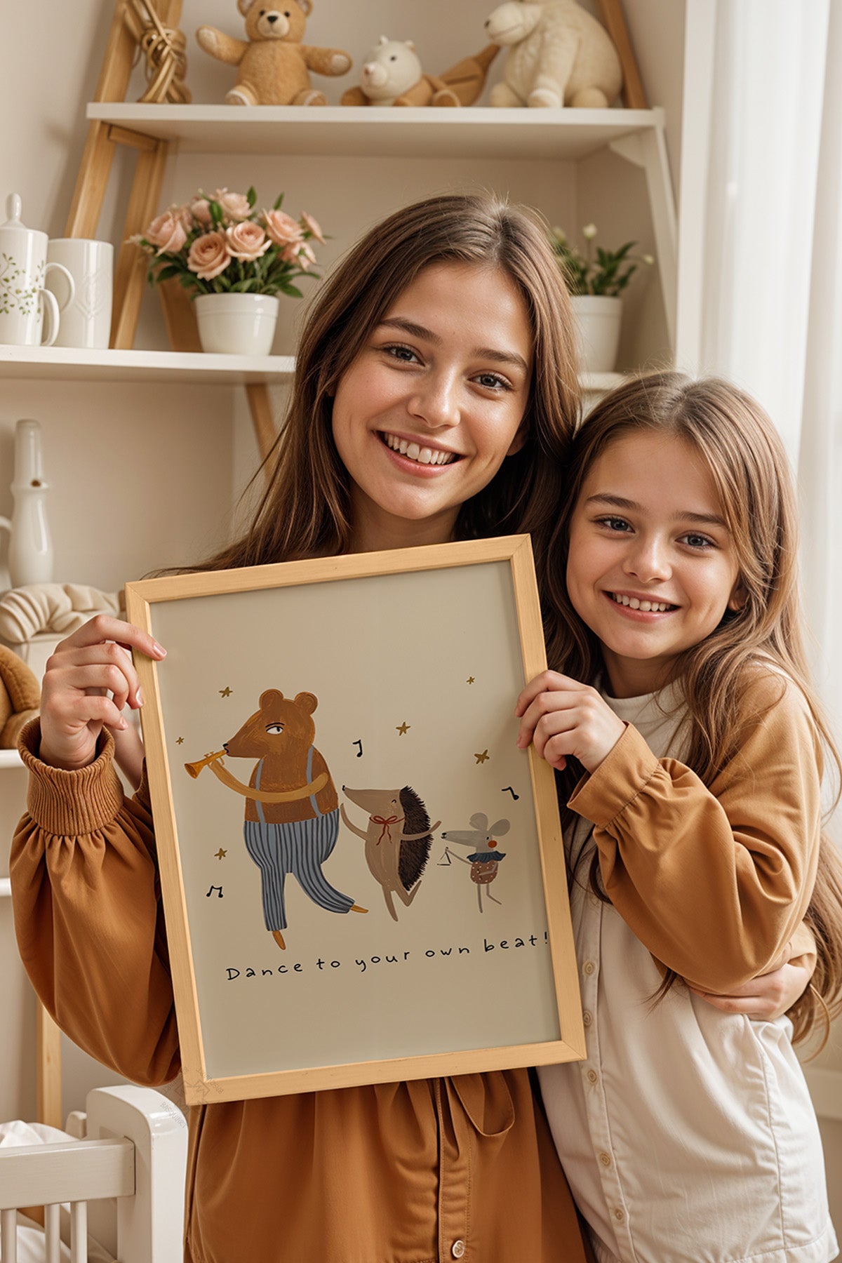 Çocuk Odası, Bebek Odası Ahşap Çerçeveli Poster, Tablo No:39