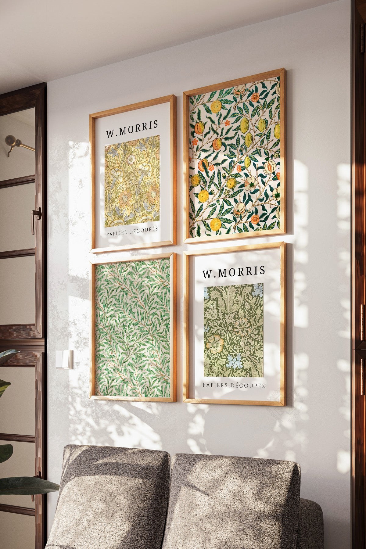 Morris 4'lü Ahşap Çerçeveli Poster, Tablo Seti No:42