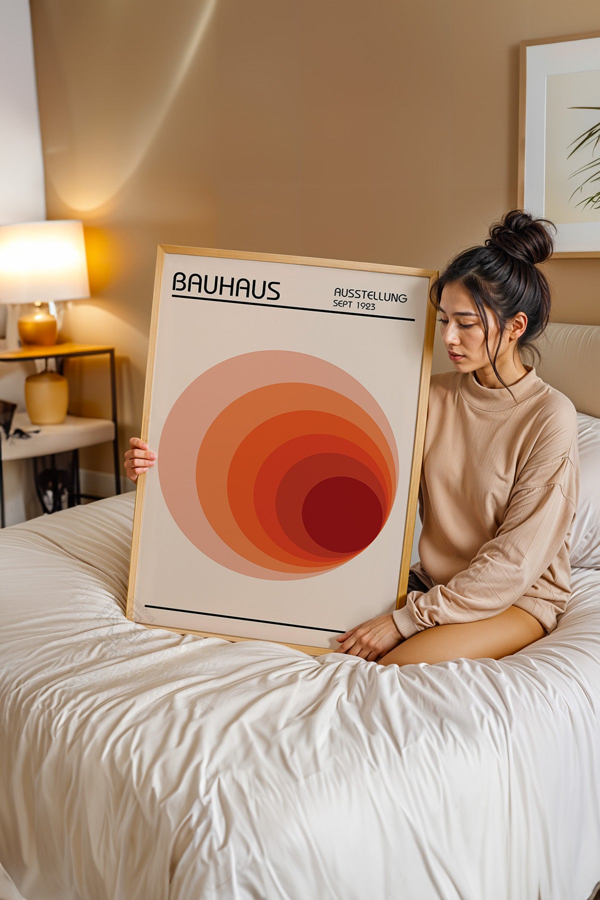 Bauhaus Serisi Ahşap Çerçeveli Poster, Tablo No:26