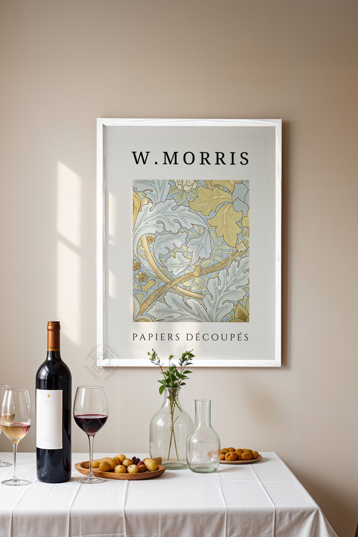 William Morris Serisi Beyaz Çerçeveli Poster, Tablo Duvar Dekoru No:10