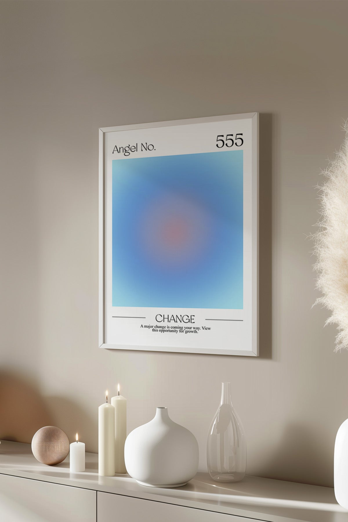 Aura Serisi Beyaz Çerçeveli Poster, Tablo No:9