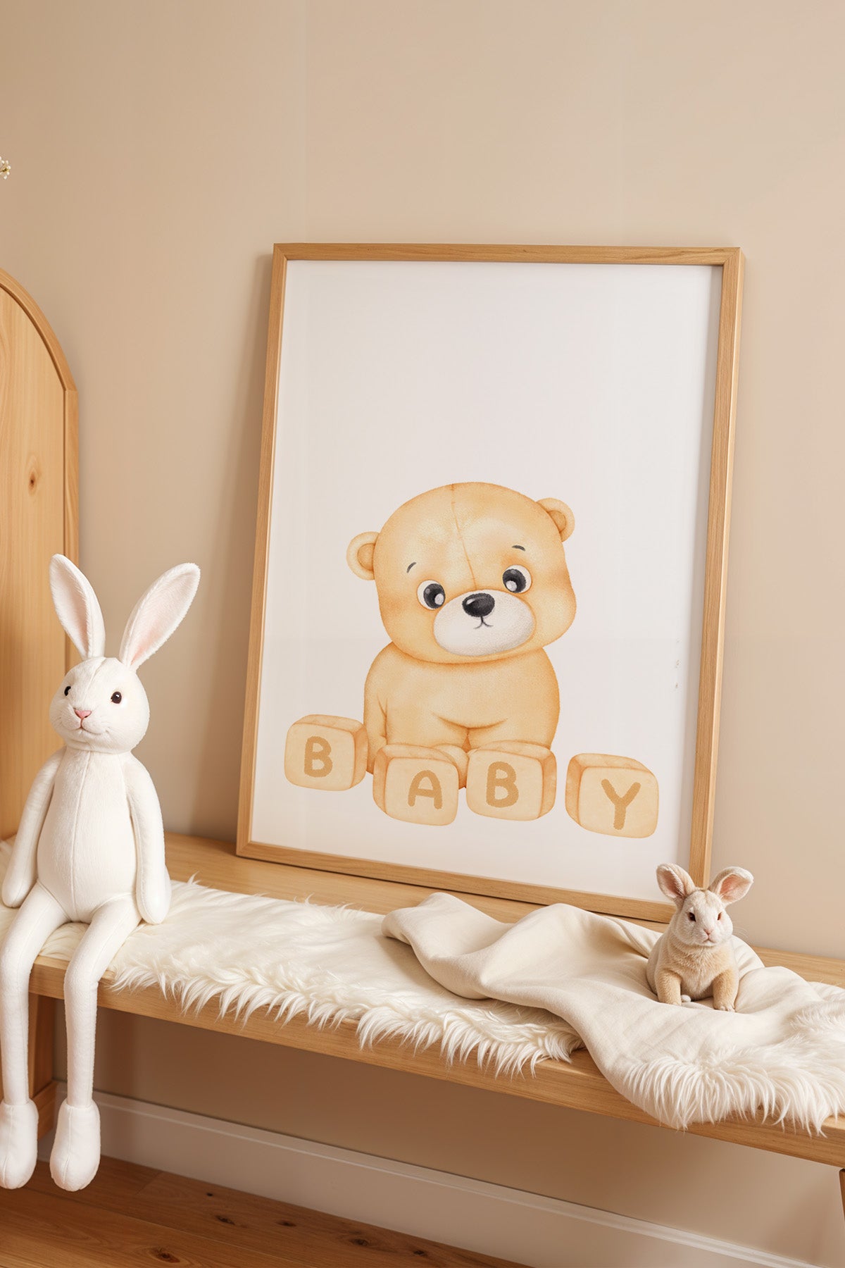 Çocuk Odası, Bebek Odası Ahşap Çerçeveli Poster, Tablo No:18