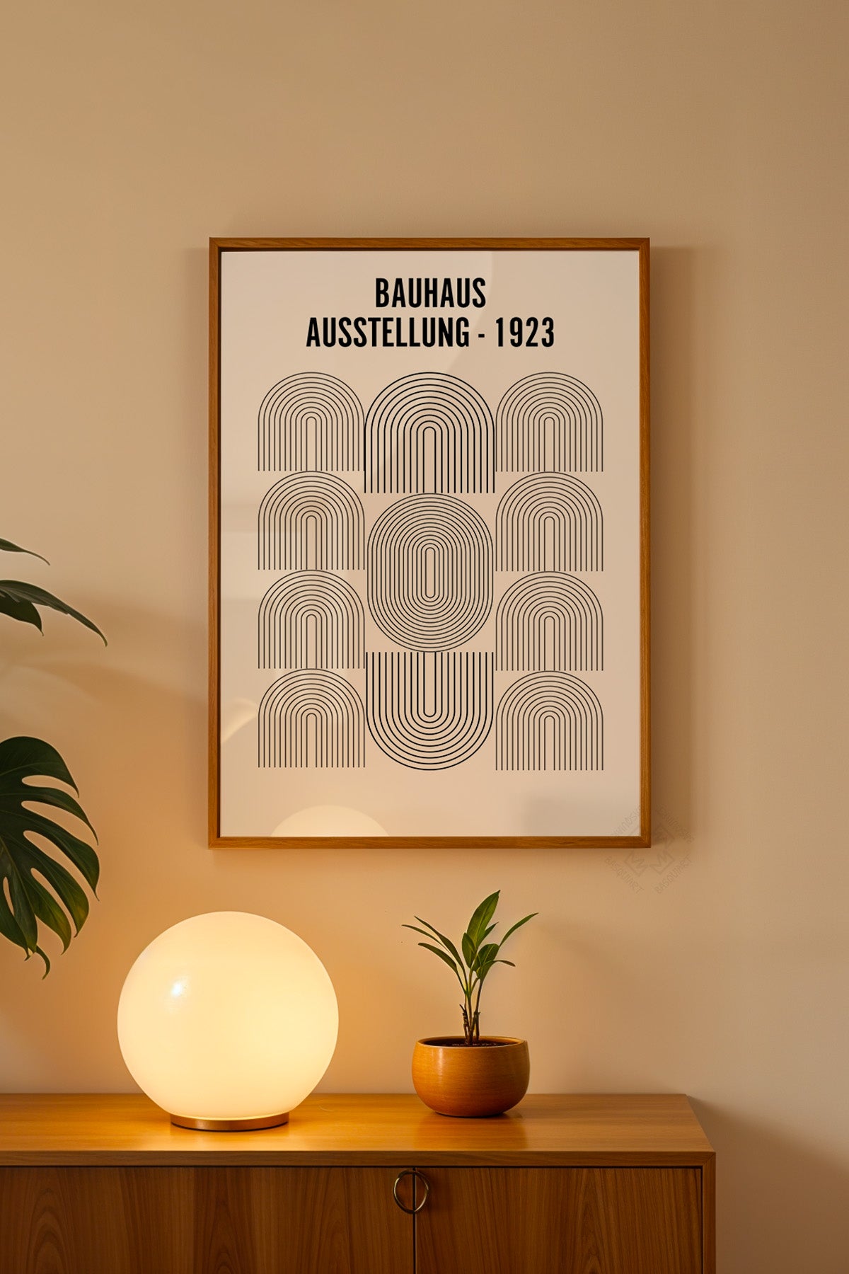 Bauhaus Serisi Ahşap Çerçeveli Poster, Tablo No:112