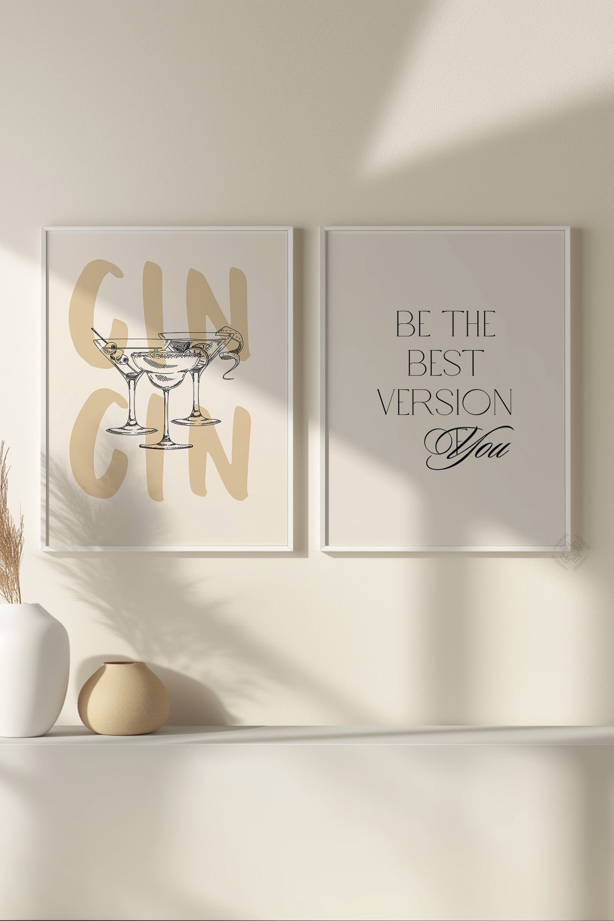 Bohem 2'li Beyaz Çerçeveli Poster, Tablo Seti No:4
