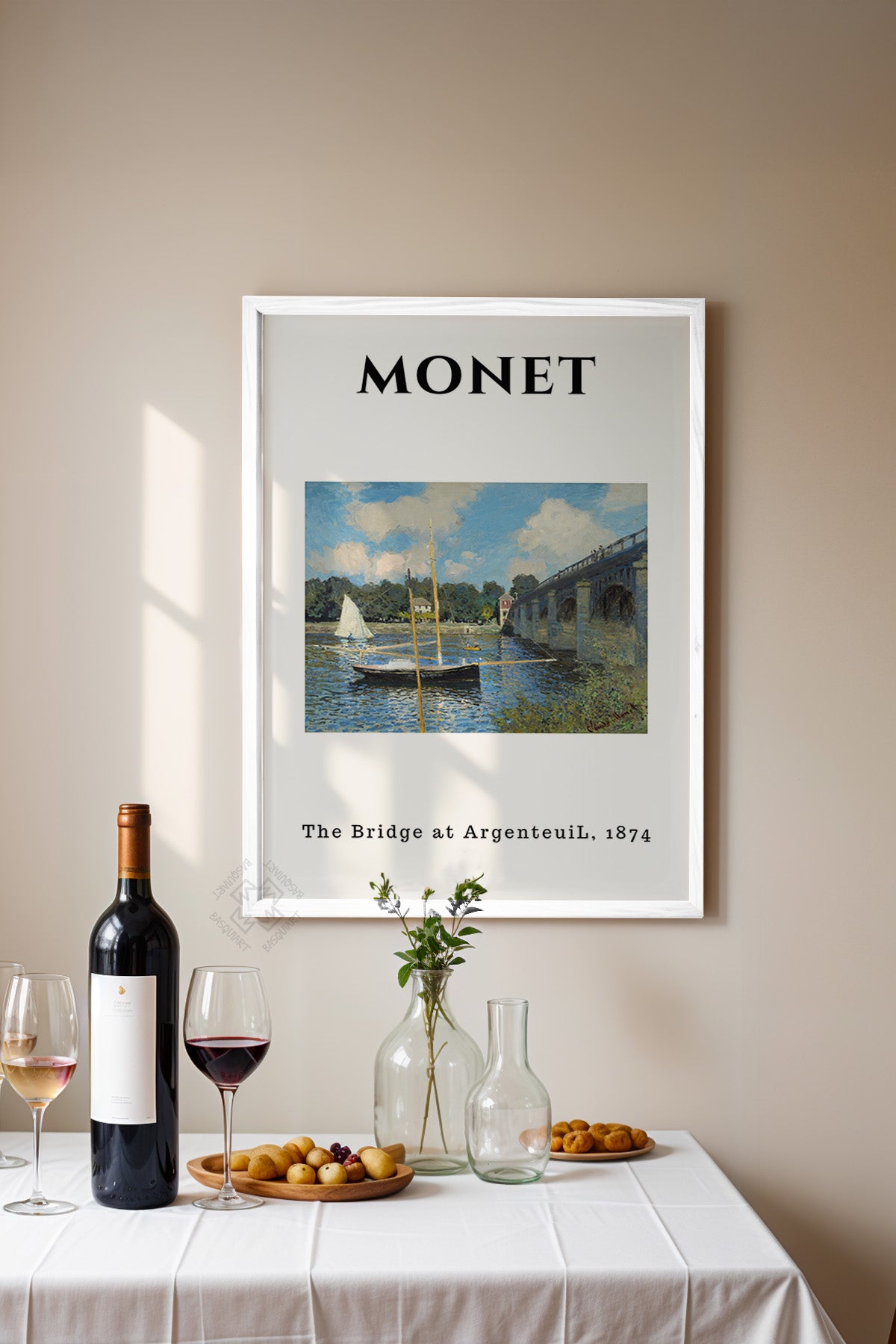 Claude Monet Serisi Beyaz Çerçeveli Poster, Tablo Duvar Dekoru No:20