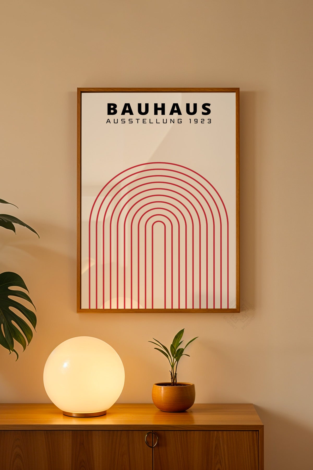 Bauhaus Serisi Ahşap Çerçeveli Poster, Tablo No:113