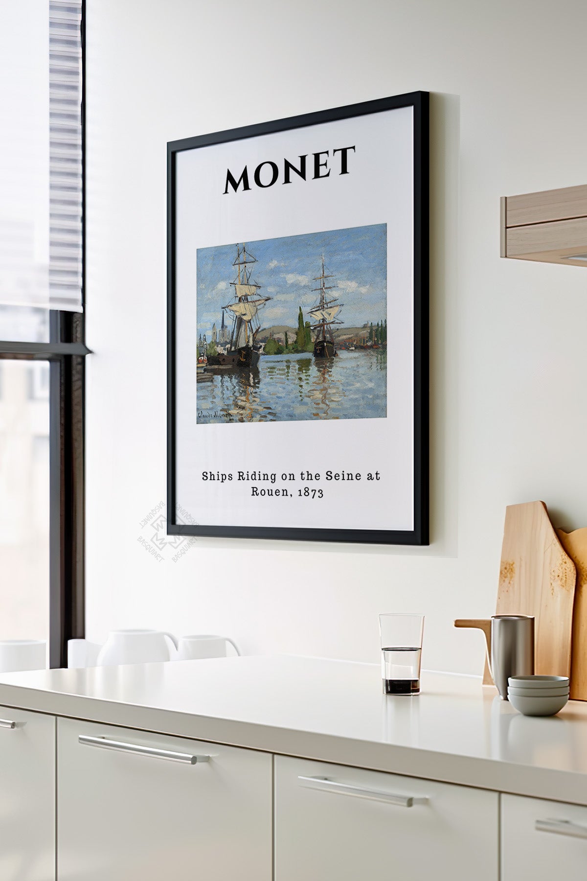 Claude Monet Serisi Siyah Çerçeveli Poster, Tablo Duvar Dekoru No:24