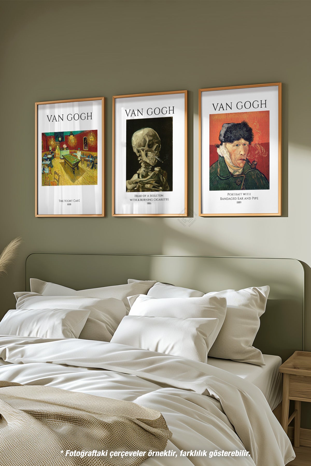 Van Gogh Sanatsal 3'lü Ahşap Çerçeveli Poster, Tablo Seti No:3