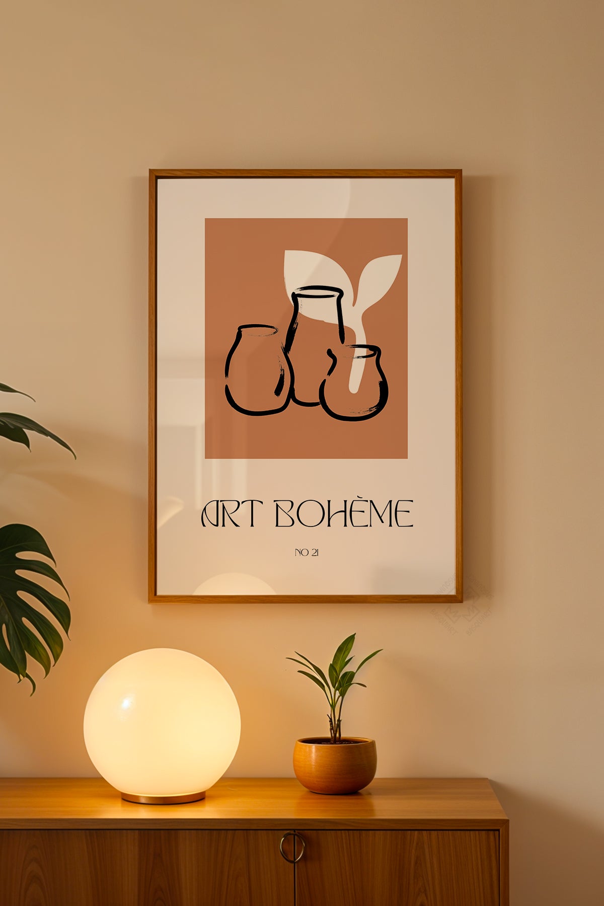 Bohemian Serisi Ahşap Çerçeveli Poster, Tablo No:69