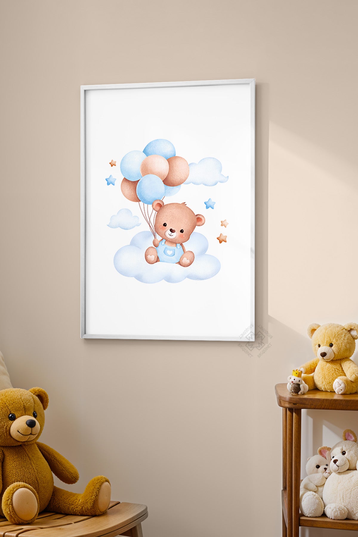 Çocuk Odası, Bebek Odası Beyaz Çerçeveli Poster, Tablo No:1