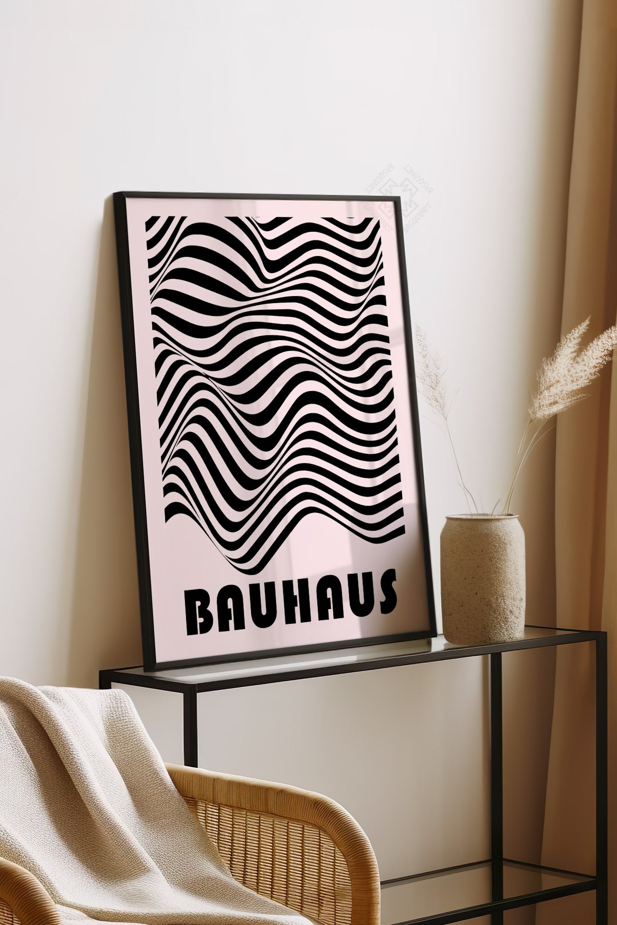 Bauhaus Serisi Siyah Çerçeveli Poster, Tablo No:70