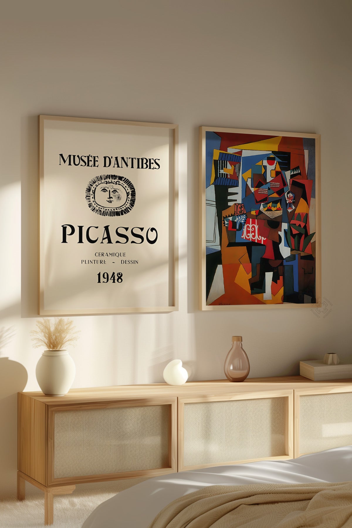 Picasso 2'li Ahşap Çerçeveli Poster, Sanatsal Tablo Seti No:11