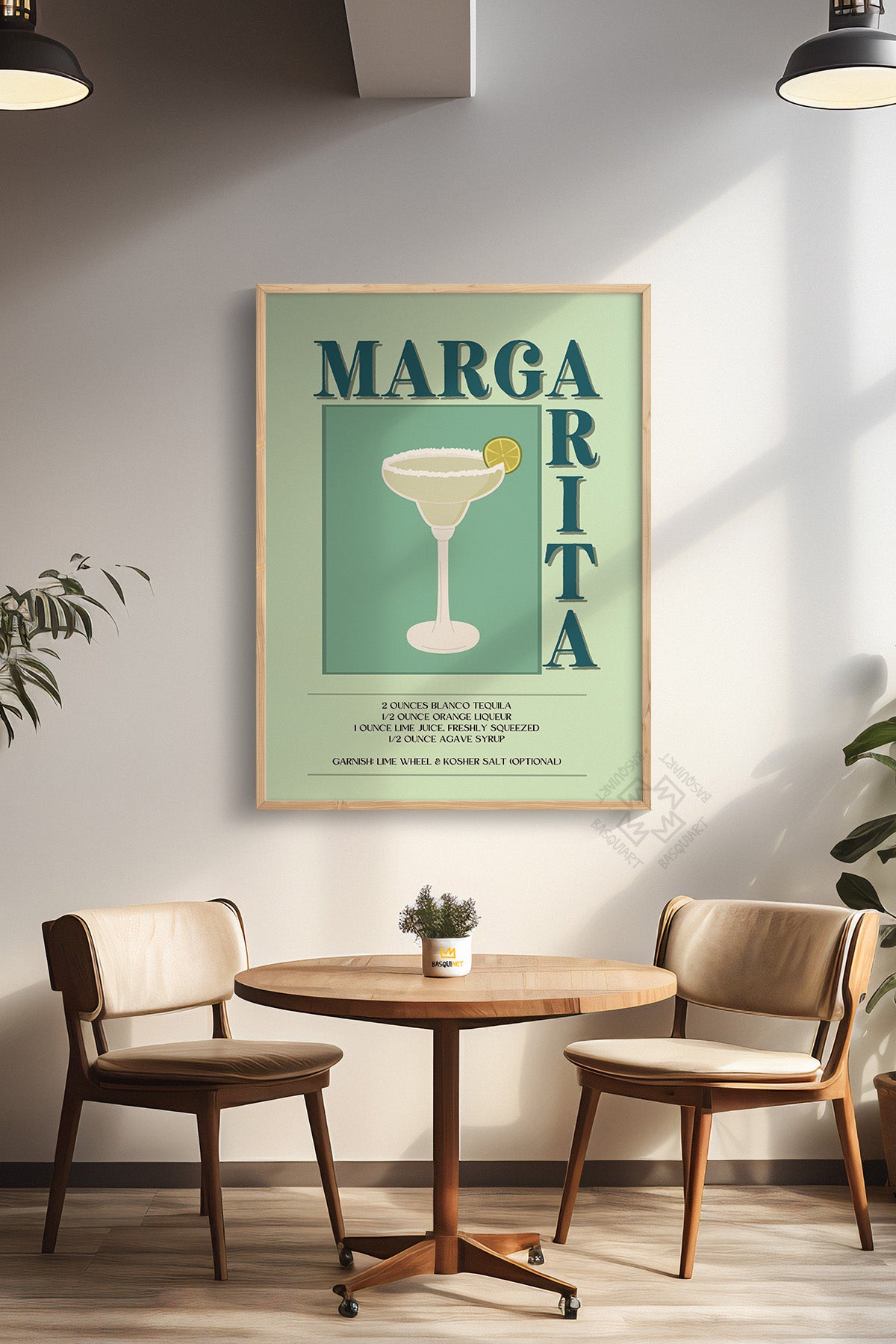 Kokteyl Serisi Ahşap Çerçeveli Poster, Tablo, Cafe, Restoran, Mutfak Duvar Dekoru No:54