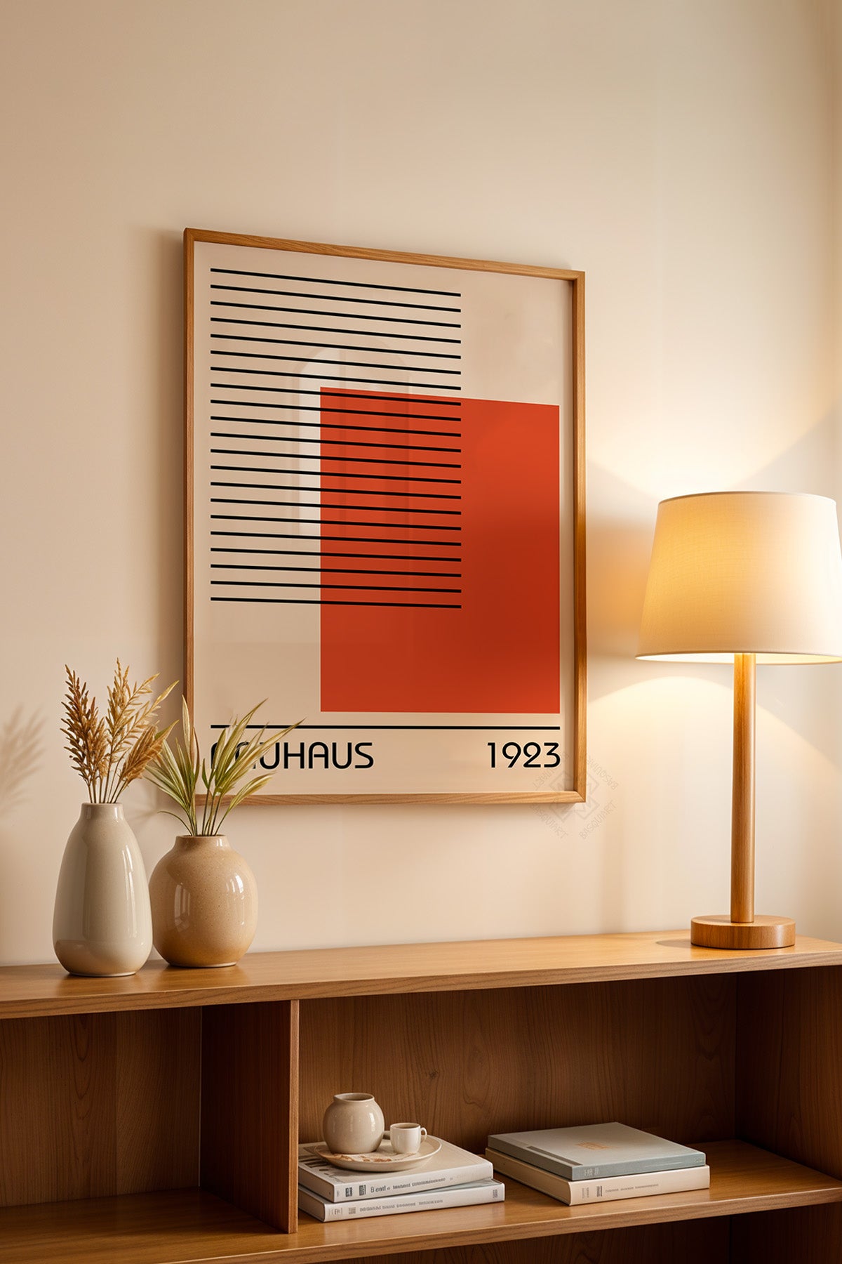 Bauhaus Serisi Ahşap Çerçeveli Poster, Tablo No:30