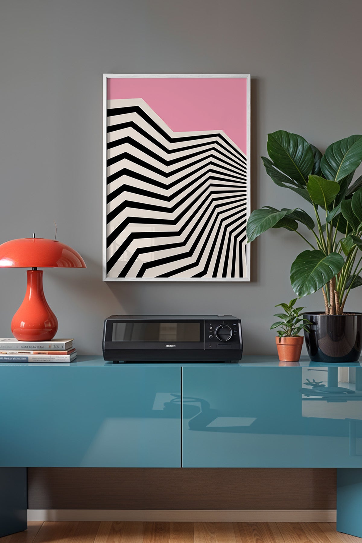 Bauhaus Serisi Beyaz Çerçeveli Poster, Tablo No:65