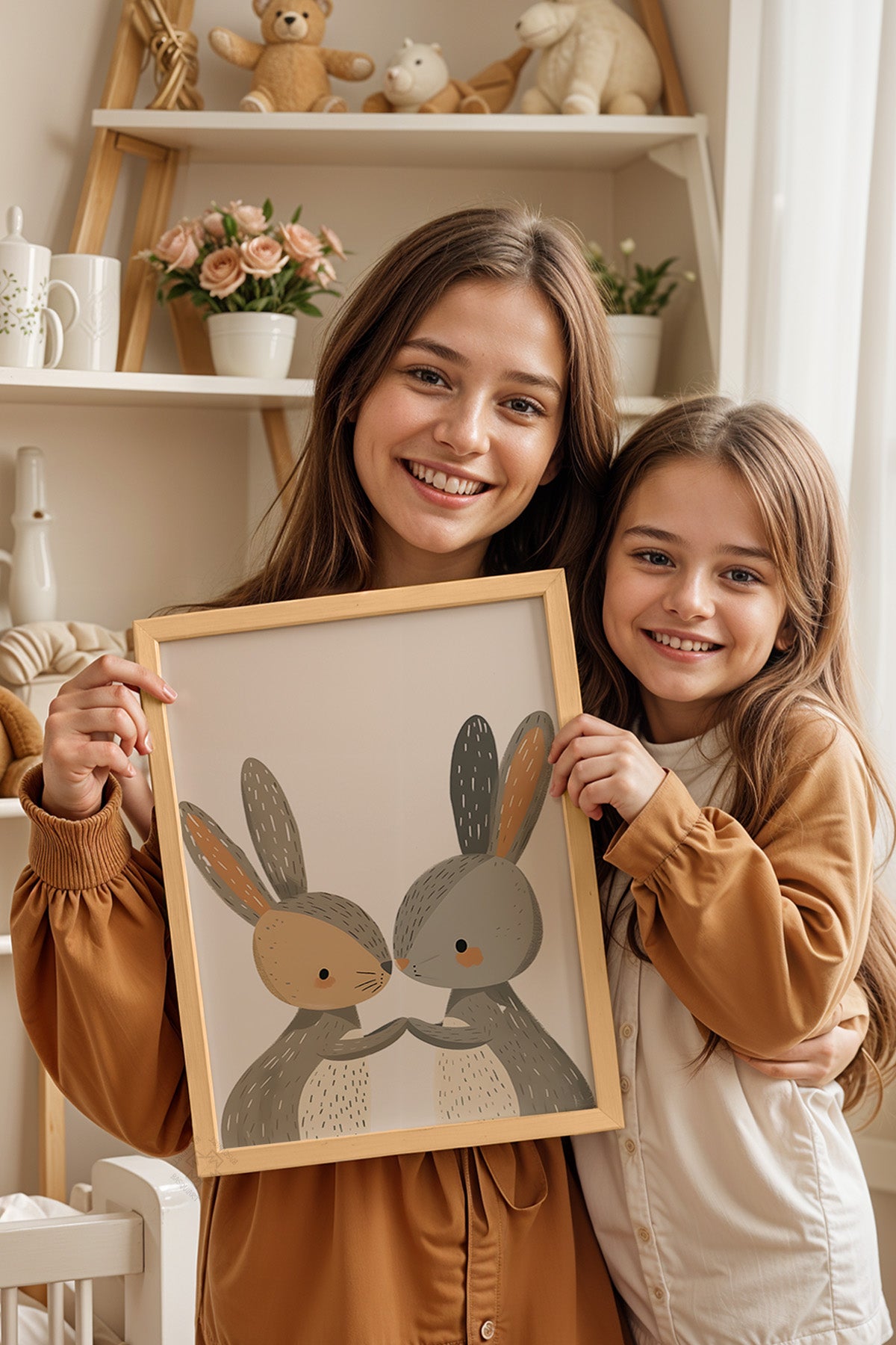 Çocuk Odası, Bebek Odası Ahşap Çerçeveli Poster, Tablo No:80