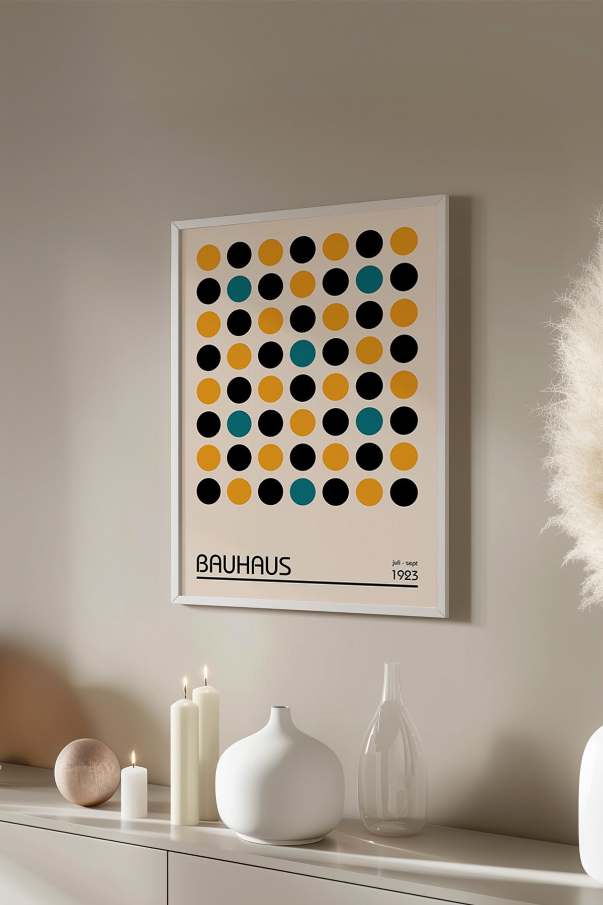 Bauhaus Serisi Beyaz Çerçeveli Poster, Tablo No:31