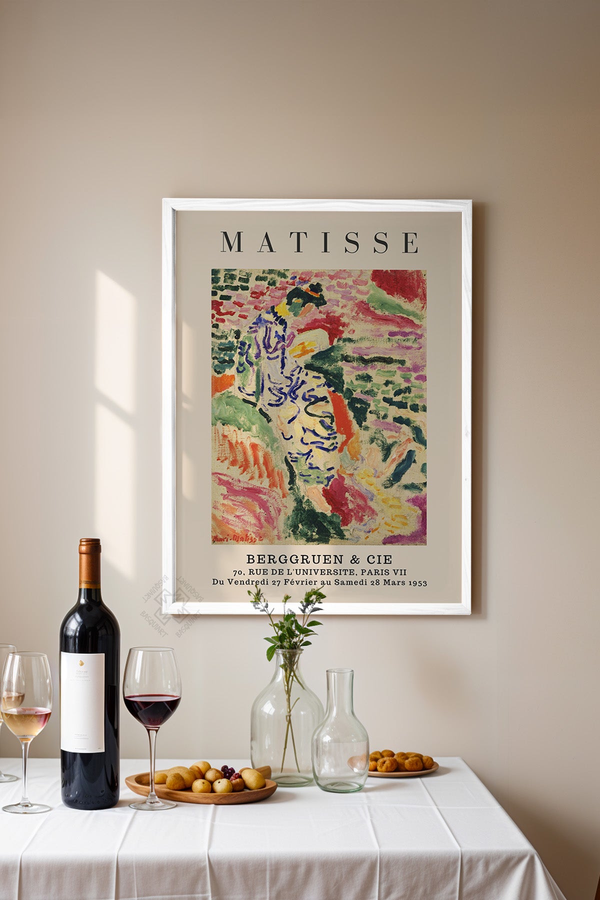 Henri Matisse Serisi Beyaz Çerçeveli Poster, Tablo Duvar Dekoru No:13