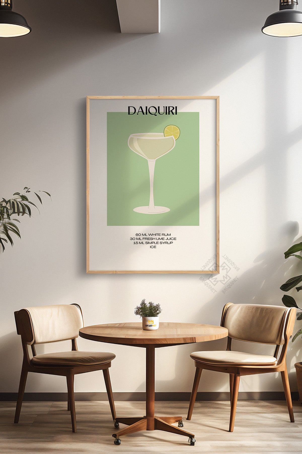 Kokteyl Serisi Ahşap Çerçeveli Poster, Tablo, Cafe, Restoran, Mutfak Duvar Dekoru No:24