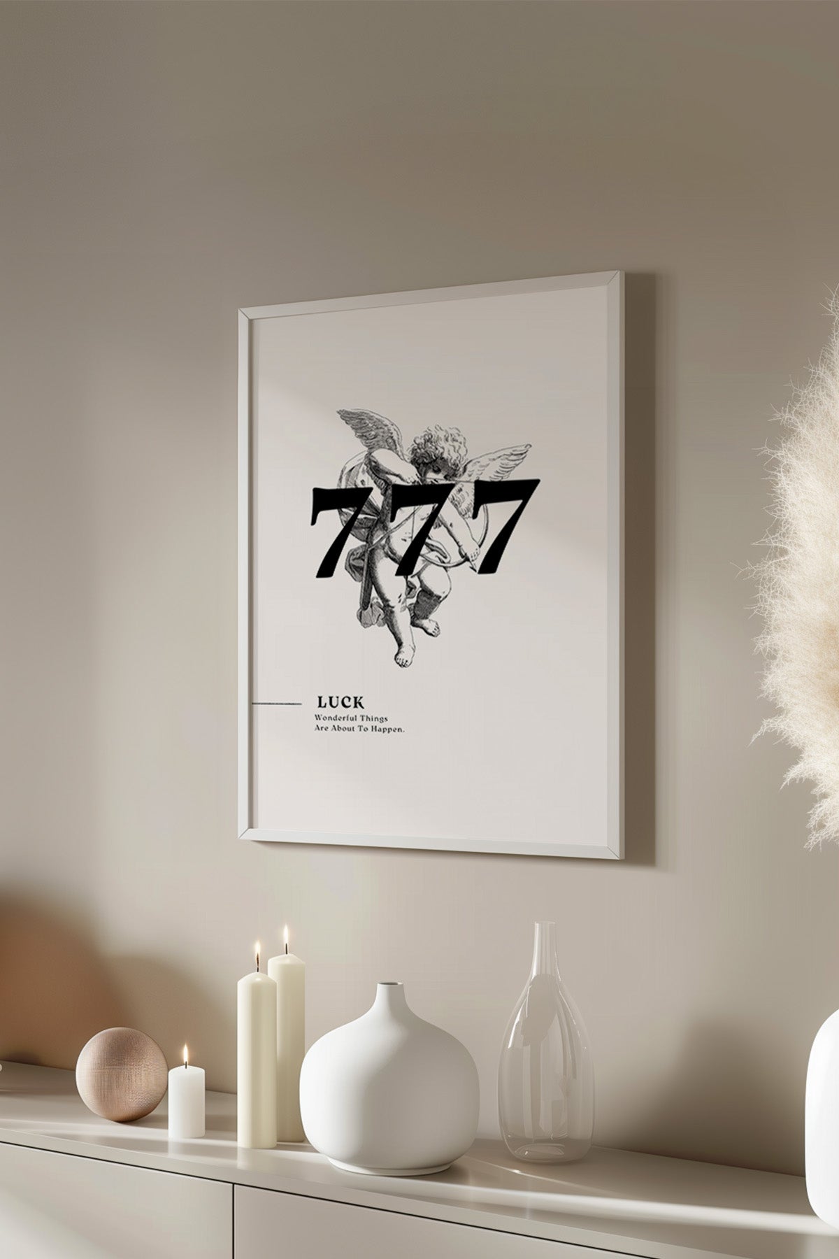 Lucky You Serisi Beyaz Çerçeveli Poster, Tablo Duvar Dekoru No:108