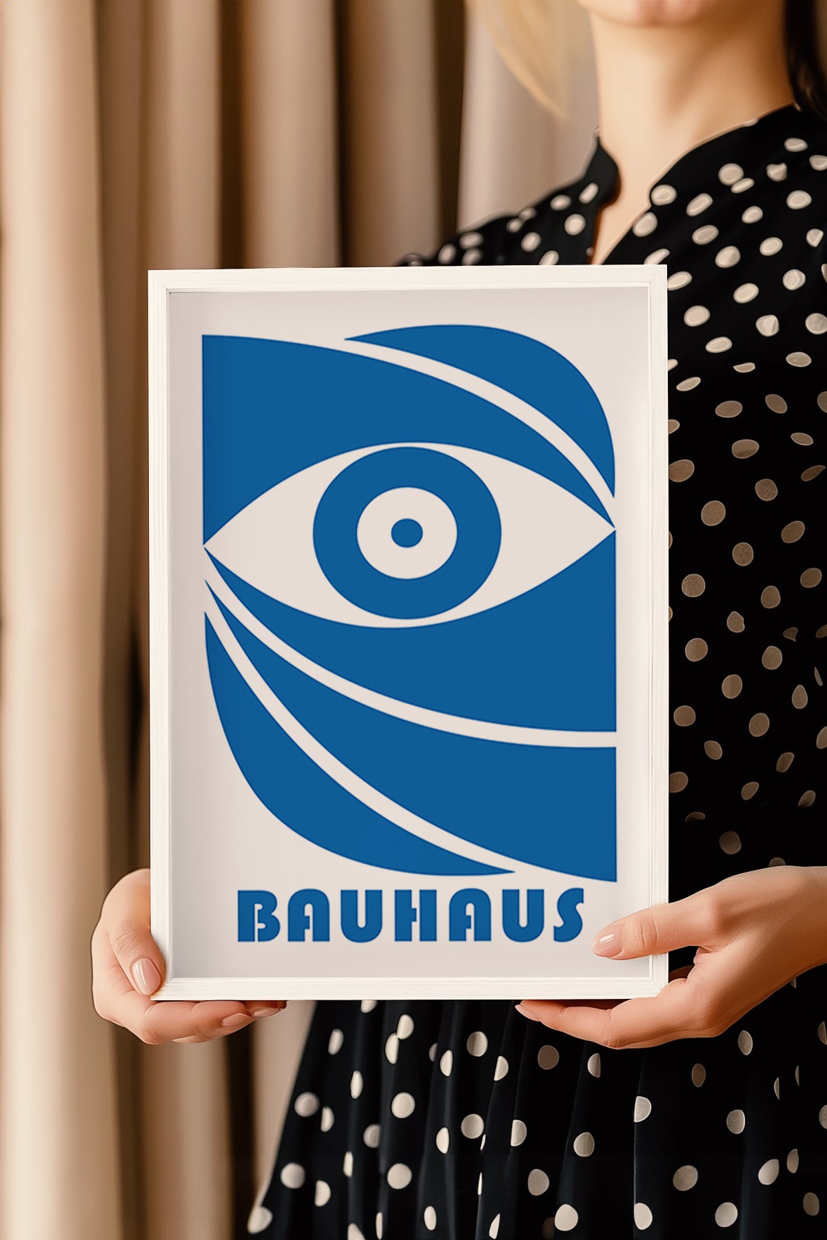 Bauhaus Serisi Beyaz Çerçeveli Poster, Tablo No:63