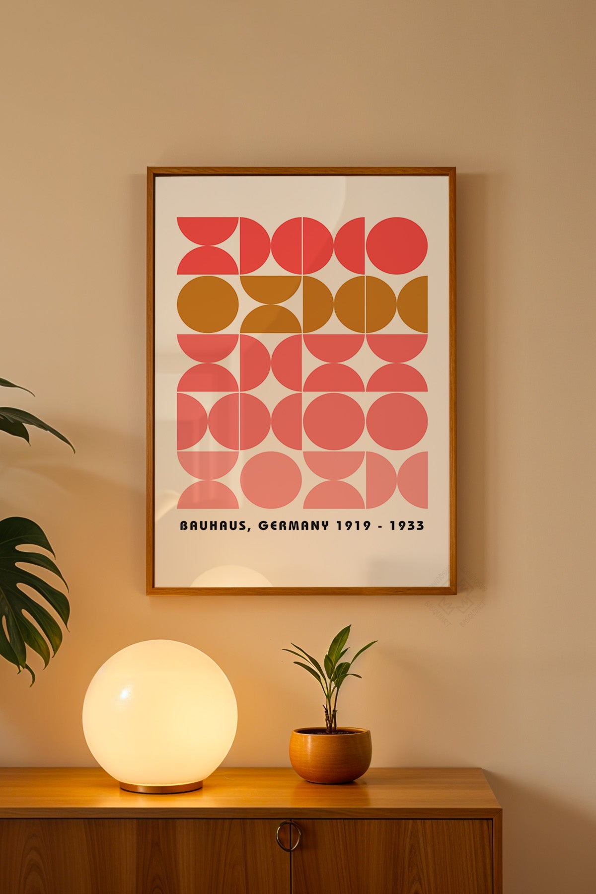 Bauhaus Serisi Ahşap Çerçeveli Poster, Tablo No:115