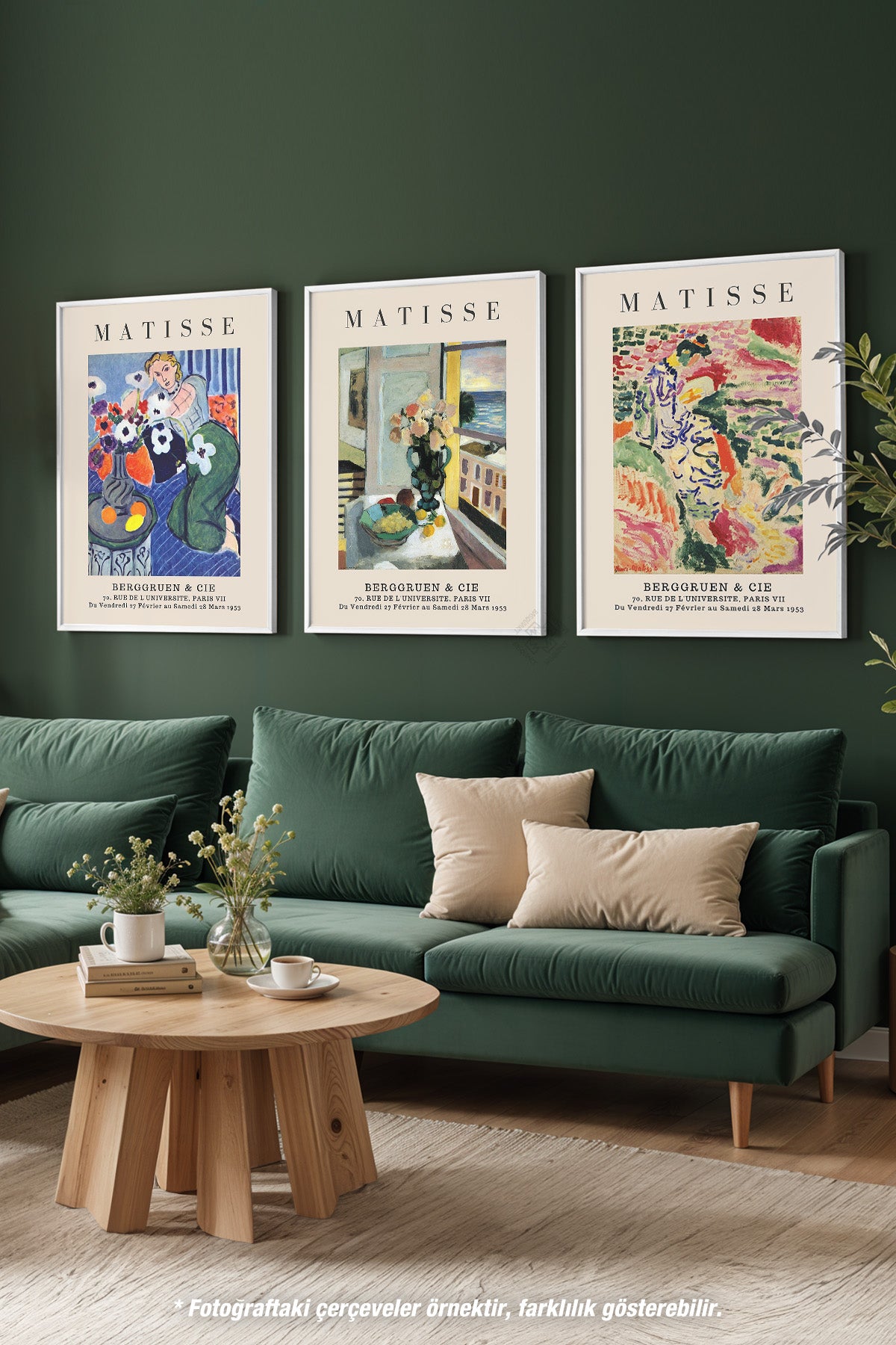 Matisse 3'lü Beyaz Çerçeveli Poster, Tablo Seti No:16