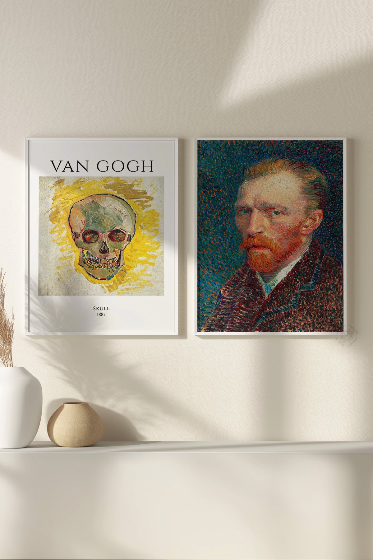 Van Gogh 2'li Beyaz Çerçeveli Poster, Tablo Seti No:38