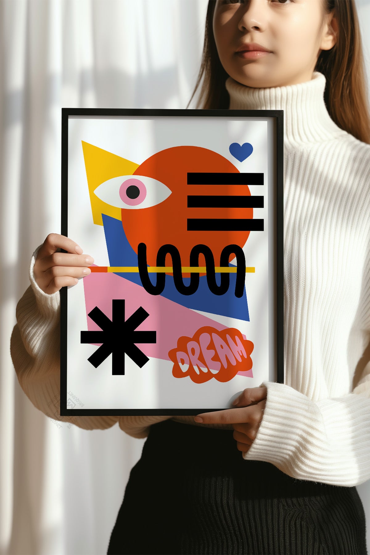 Bauhaus Serisi Siyah Çerçeveli Poster, Tablo No:7