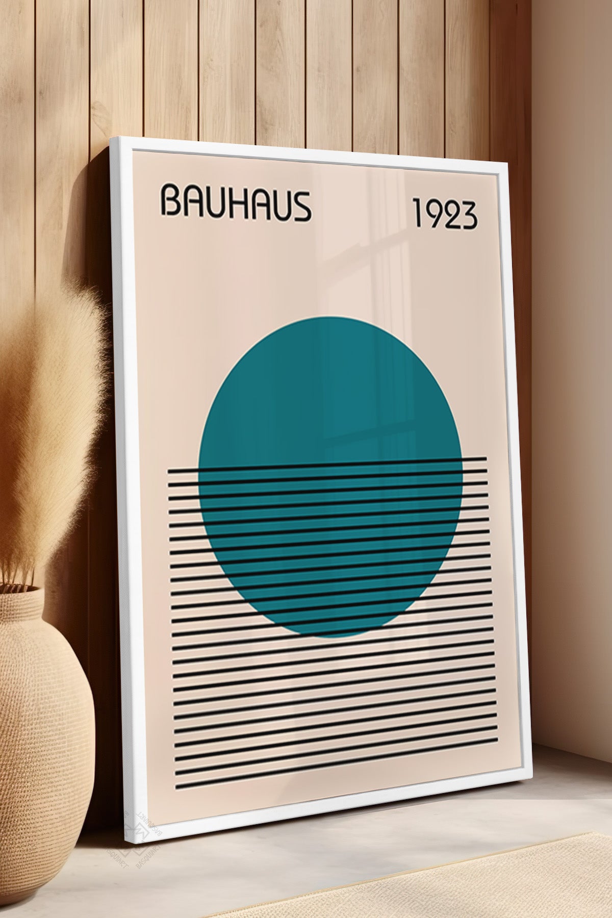 Bauhaus Serisi Beyaz Çerçeveli Poster, Tablo No:20