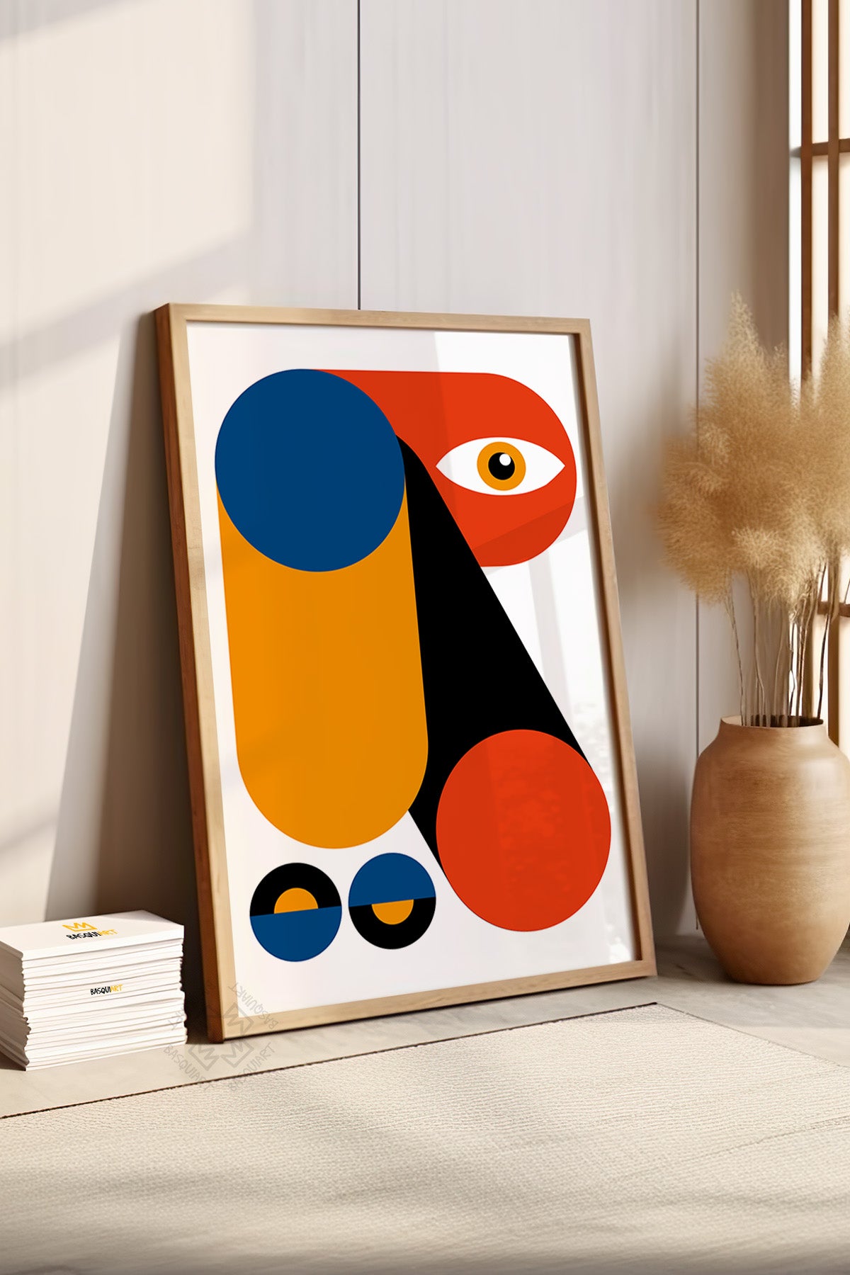 Bauhaus Serisi Ahşap Çerçeveli Poster, Tablo No:5