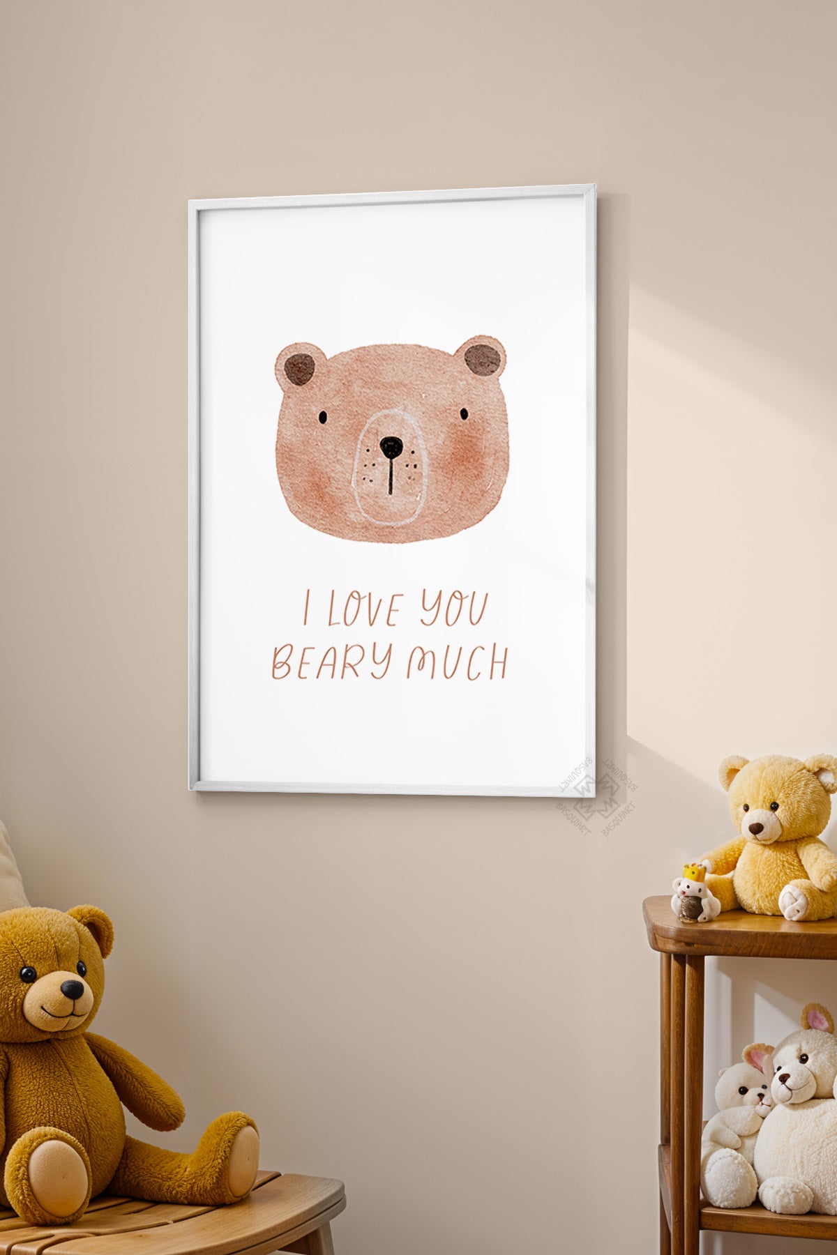 Çocuk Odası, Bebek Odası Beyaz Çerçeveli Poster, Tablo No:96