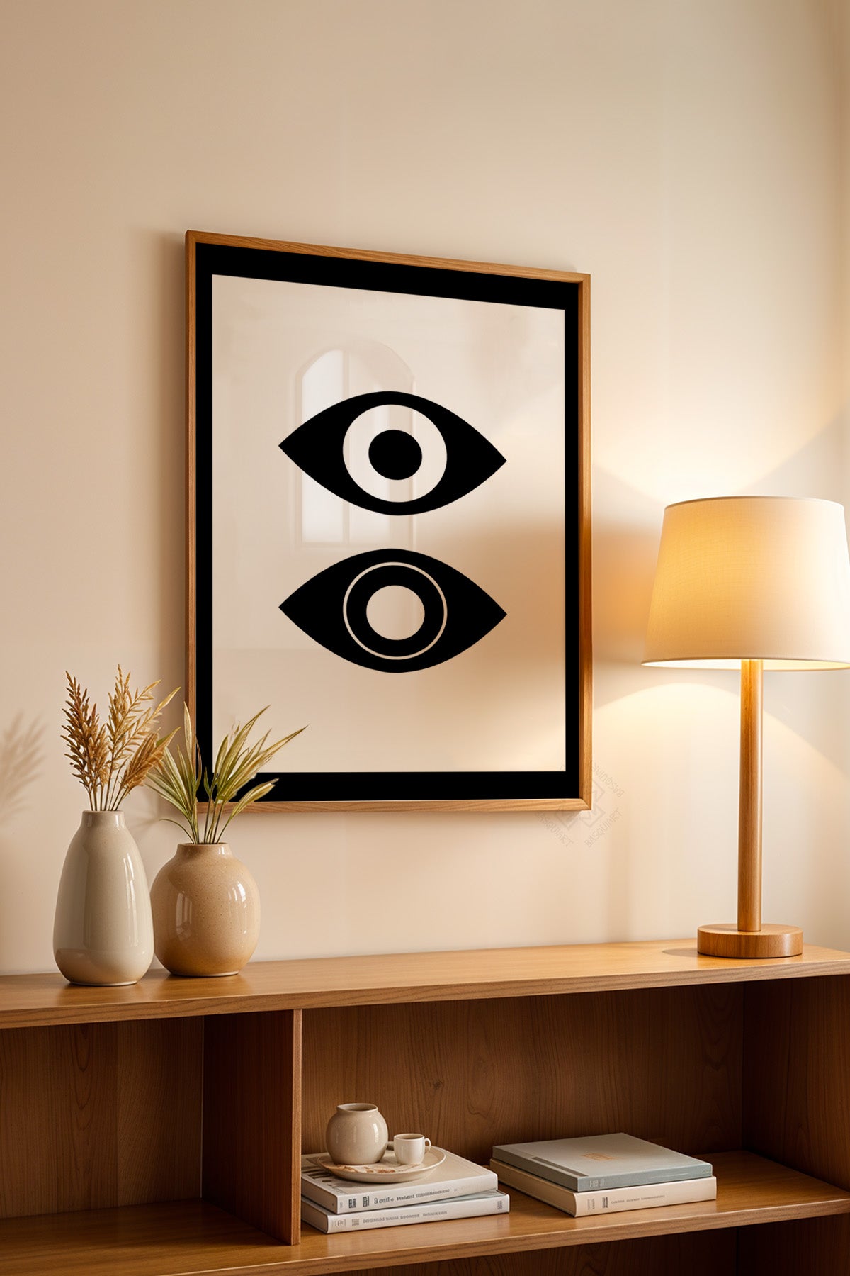 Bauhaus Serisi Ahşap Çerçeveli Poster, Tablo No:44