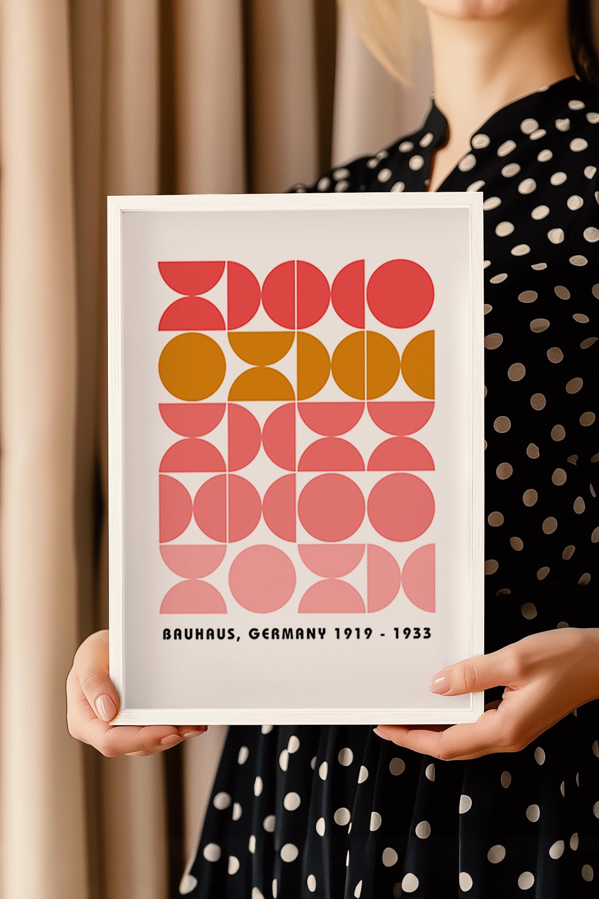 Bauhaus Serisi Beyaz Çerçeveli Poster, Tablo No:115