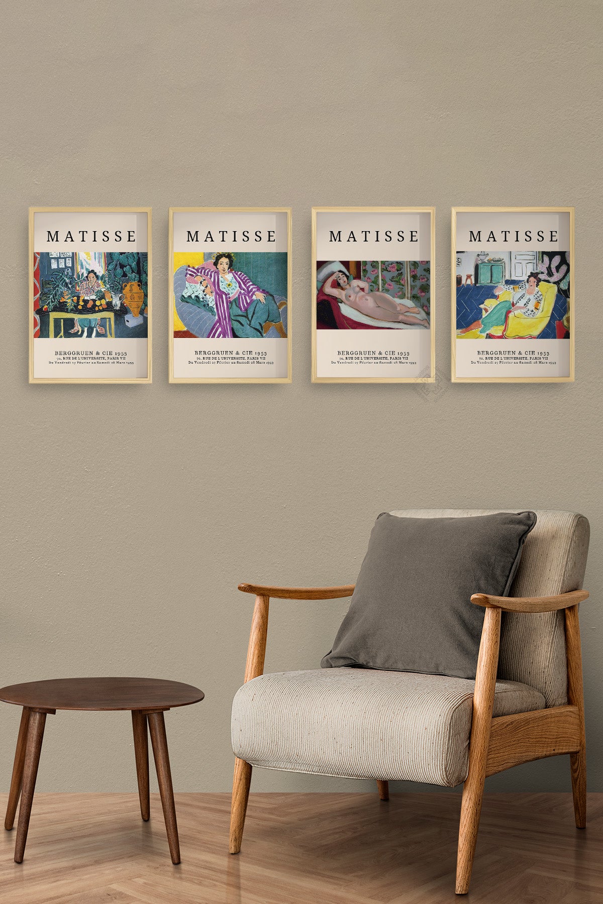 Matisse 4'lü Ahşap Çerçeveli Poster, Tablo Seti No:55