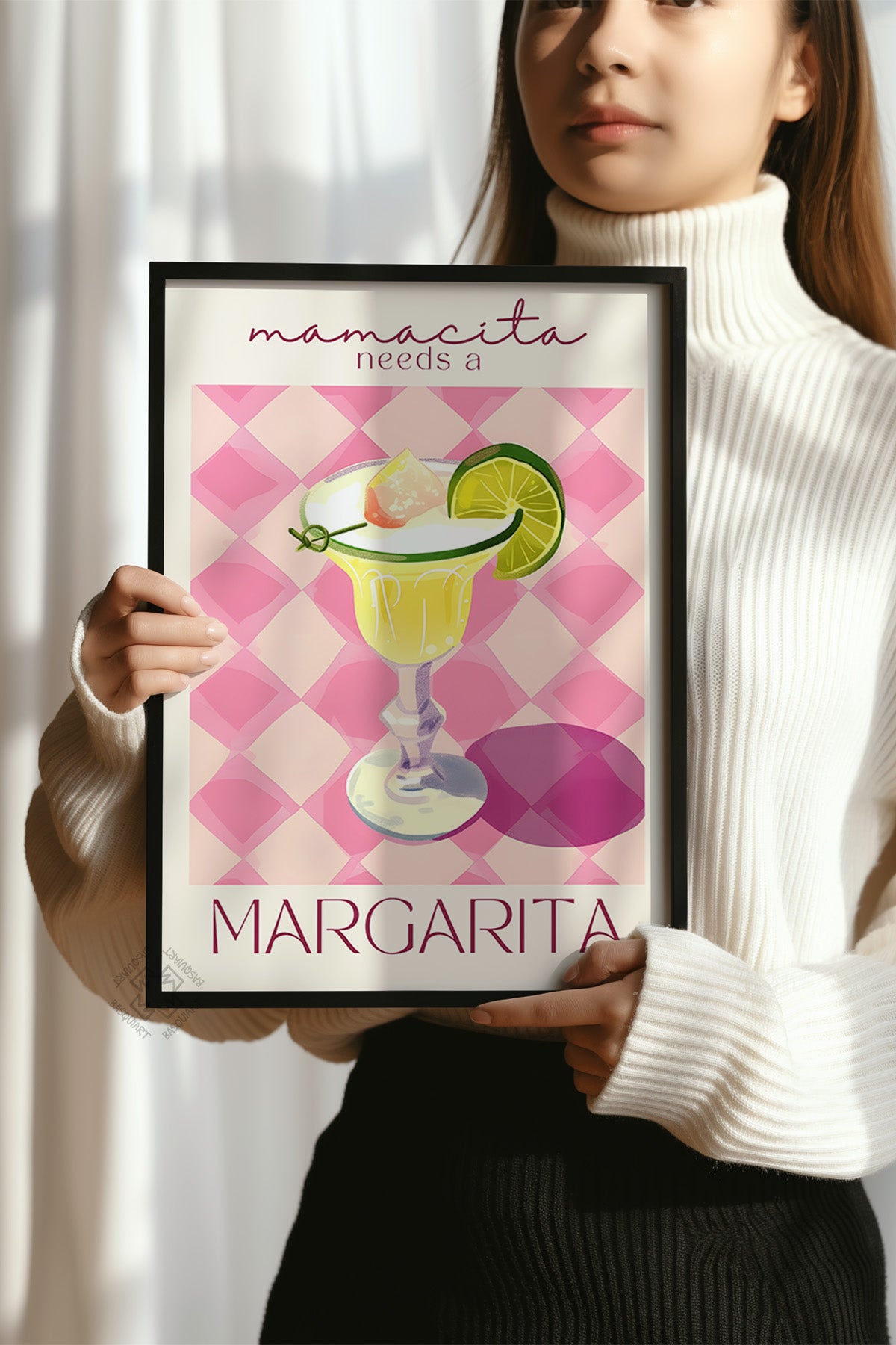 Kokteyl Serisi Siyah Çerçeveli Poster, Tablo, Cafe, Restoran, Mutfak Duvar Dekoru No:48