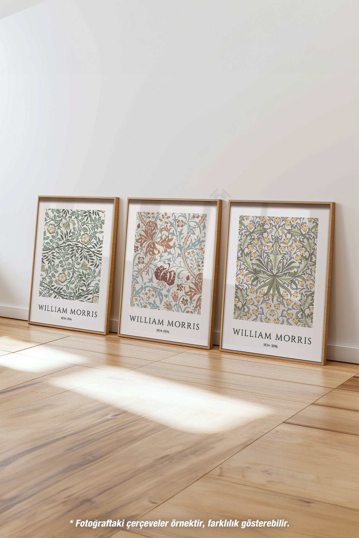 William Morris 3'lü Ahşap Çerçeveli Poster, Tablo Seti No:31