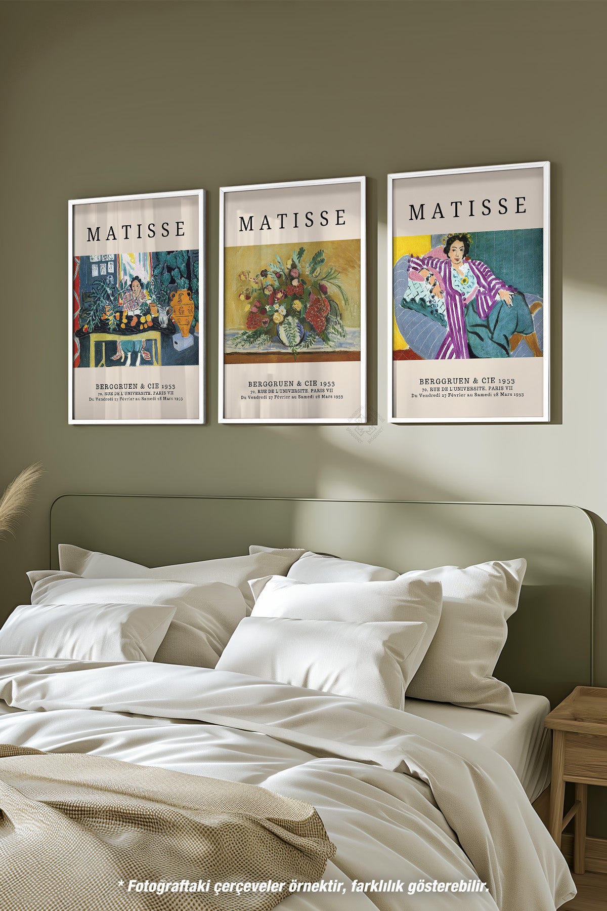 Matisse 3'lü Beyaz Çerçeveli Poster, Tablo Seti No:12