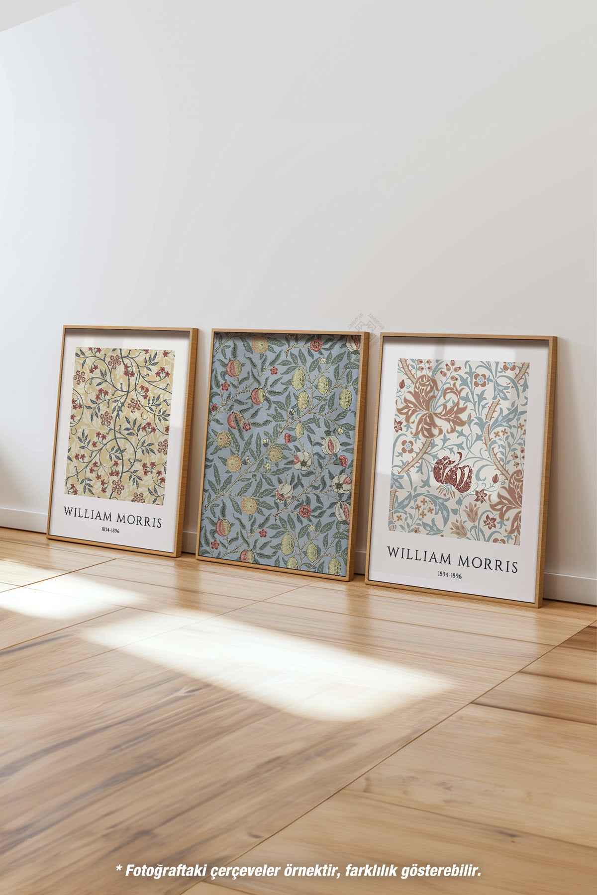William M 3'lü Ahşap Çerçeveli Poster, Tablo Seti No:30