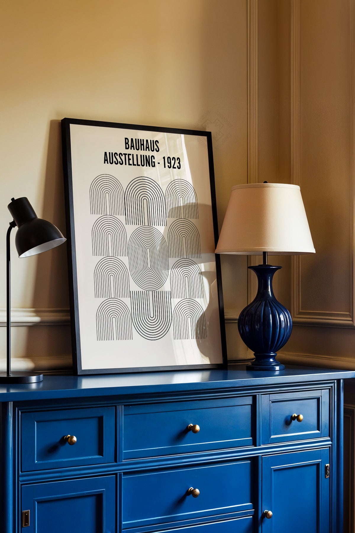 Bauhaus Serisi Siyah Çerçeveli Poster, Tablo No:112