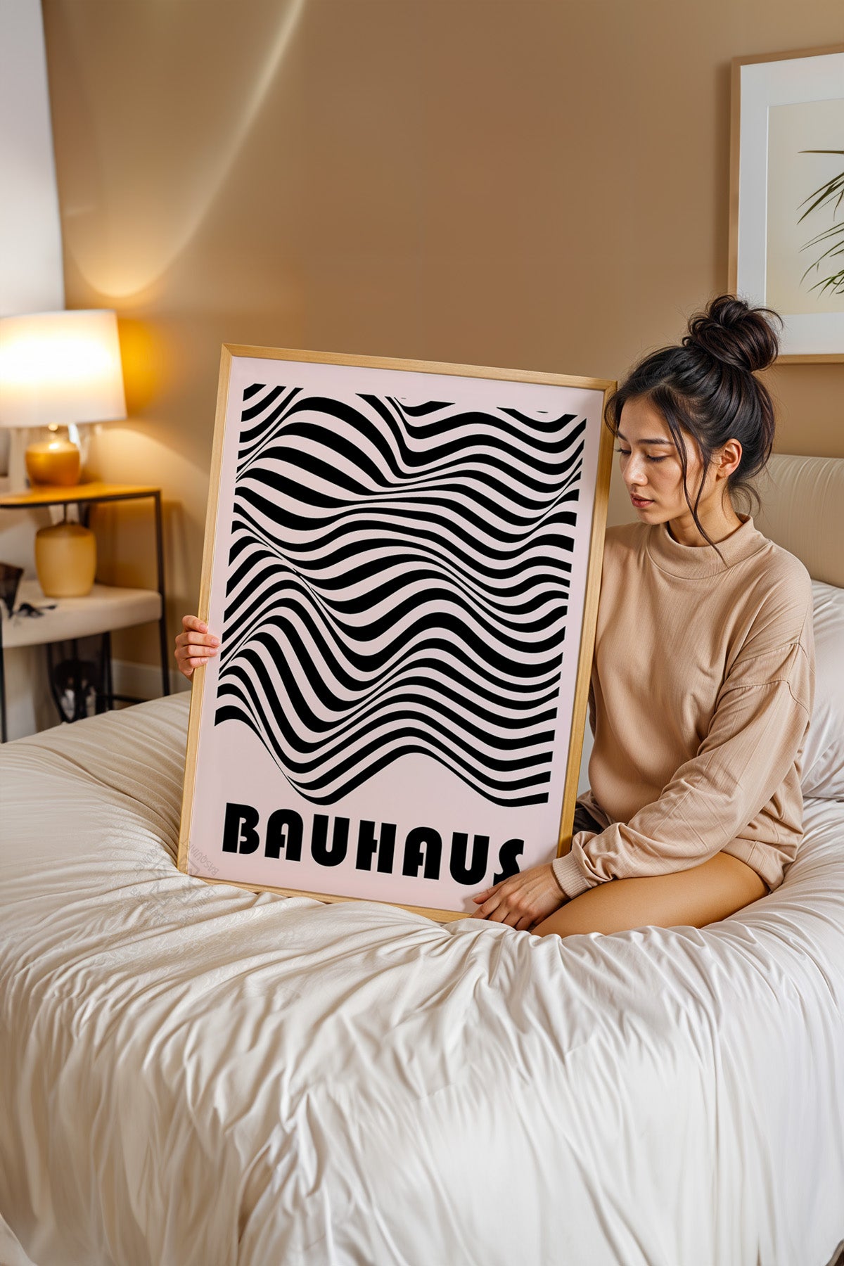 Bauhaus Serisi Ahşap Çerçeveli Poster, Tablo No:70
