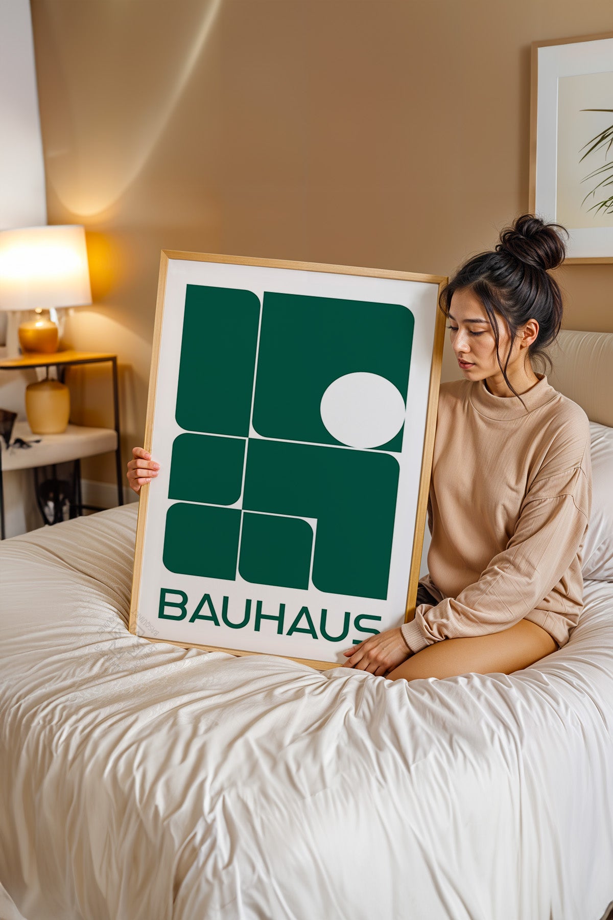 Bauhaus Serisi Ahşap Çerçeveli Poster, Tablo No:85