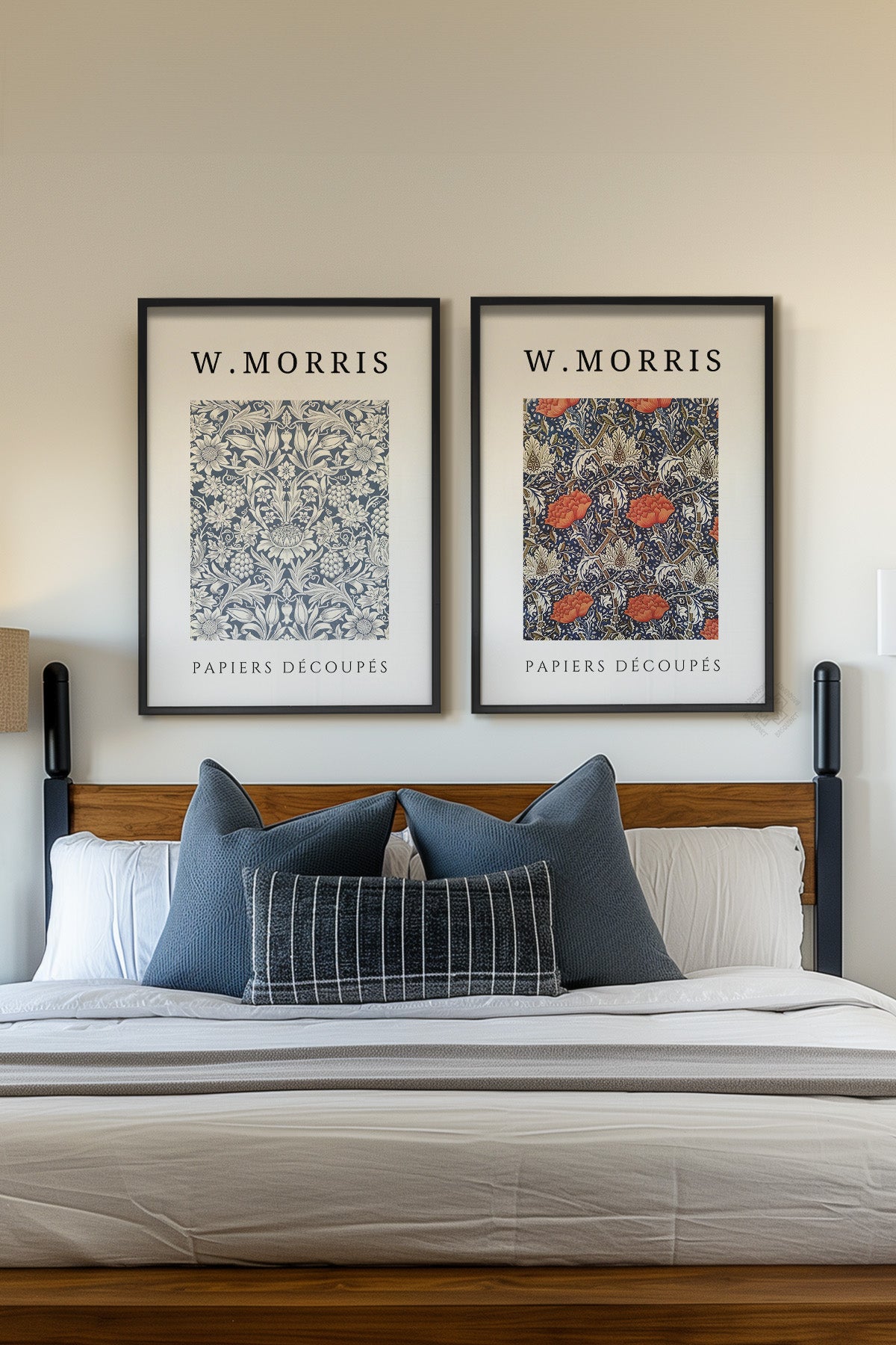 W Morris 2'li Siyah Çerçeveli Poster, Tablo Seti No:15
