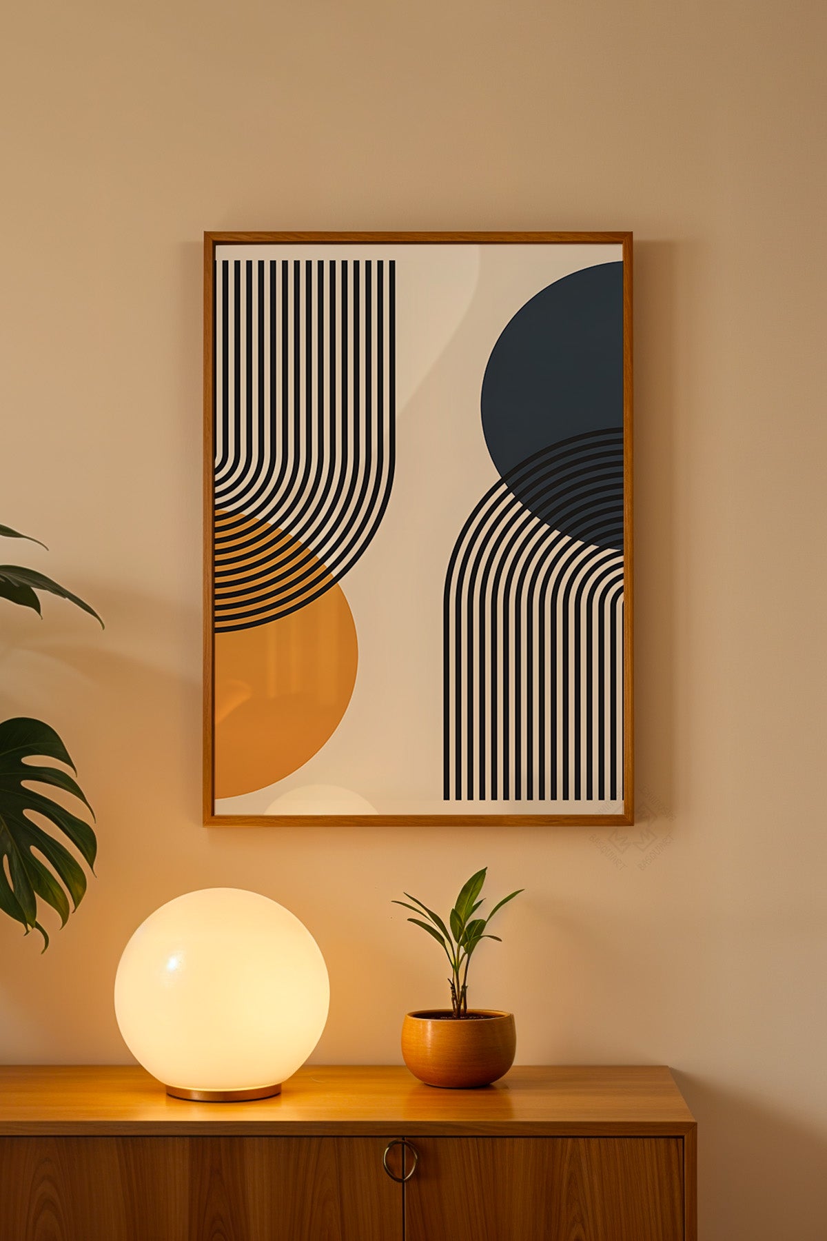 Bauhaus Serisi Ahşap Çerçeveli Poster, Tablo No:104