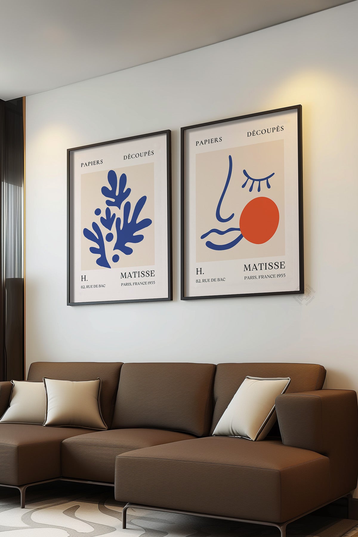Mavi Matisse 2'li Siyah Çerçeveli Poster, Tablo Seti No:27