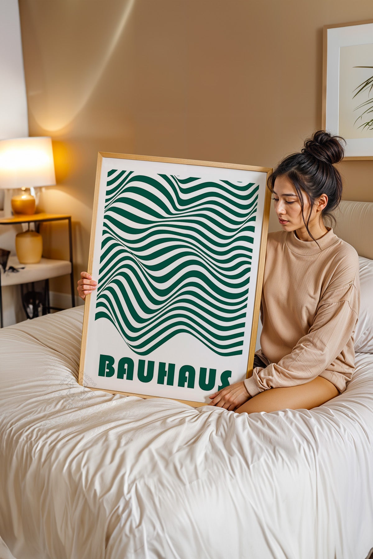Bauhaus Serisi Ahşap Çerçeveli Poster, Tablo No:68