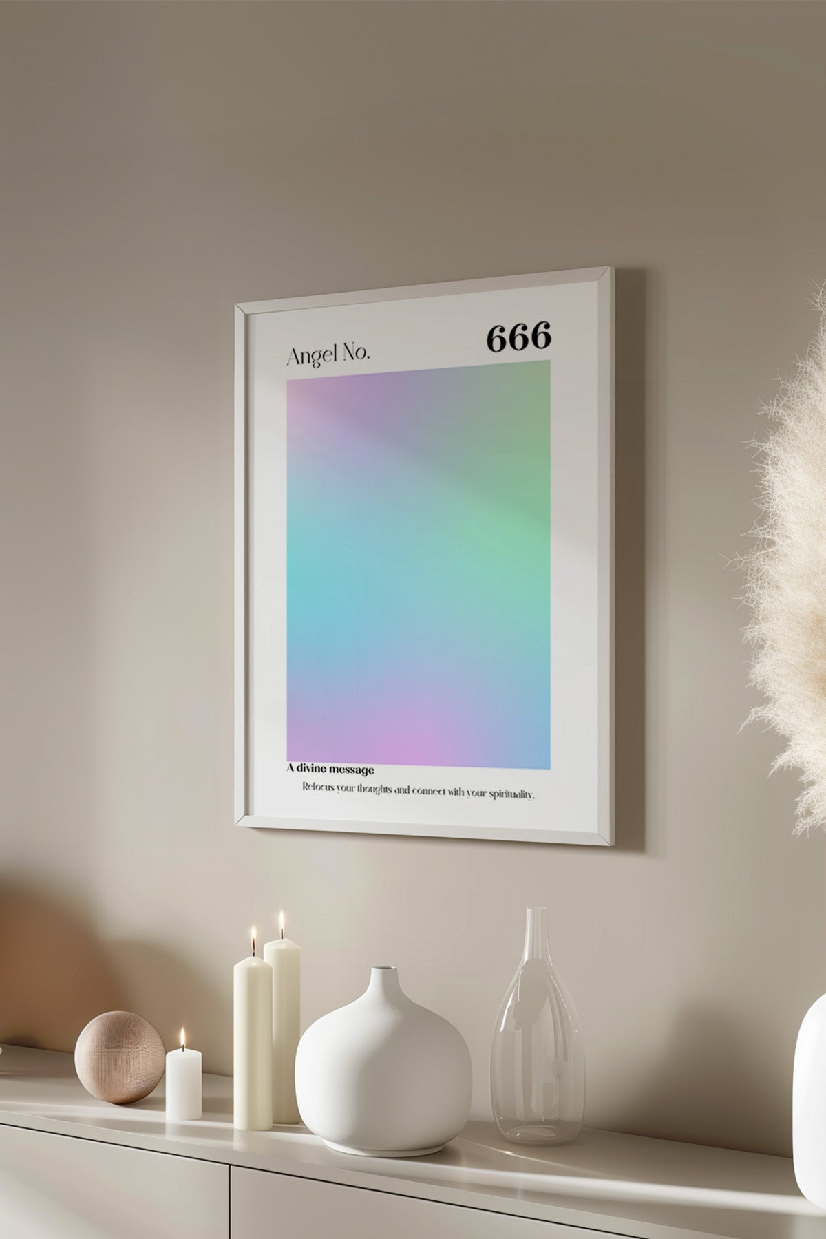 Aura Serisi Beyaz Çerçeveli Poster, Tablo No:72