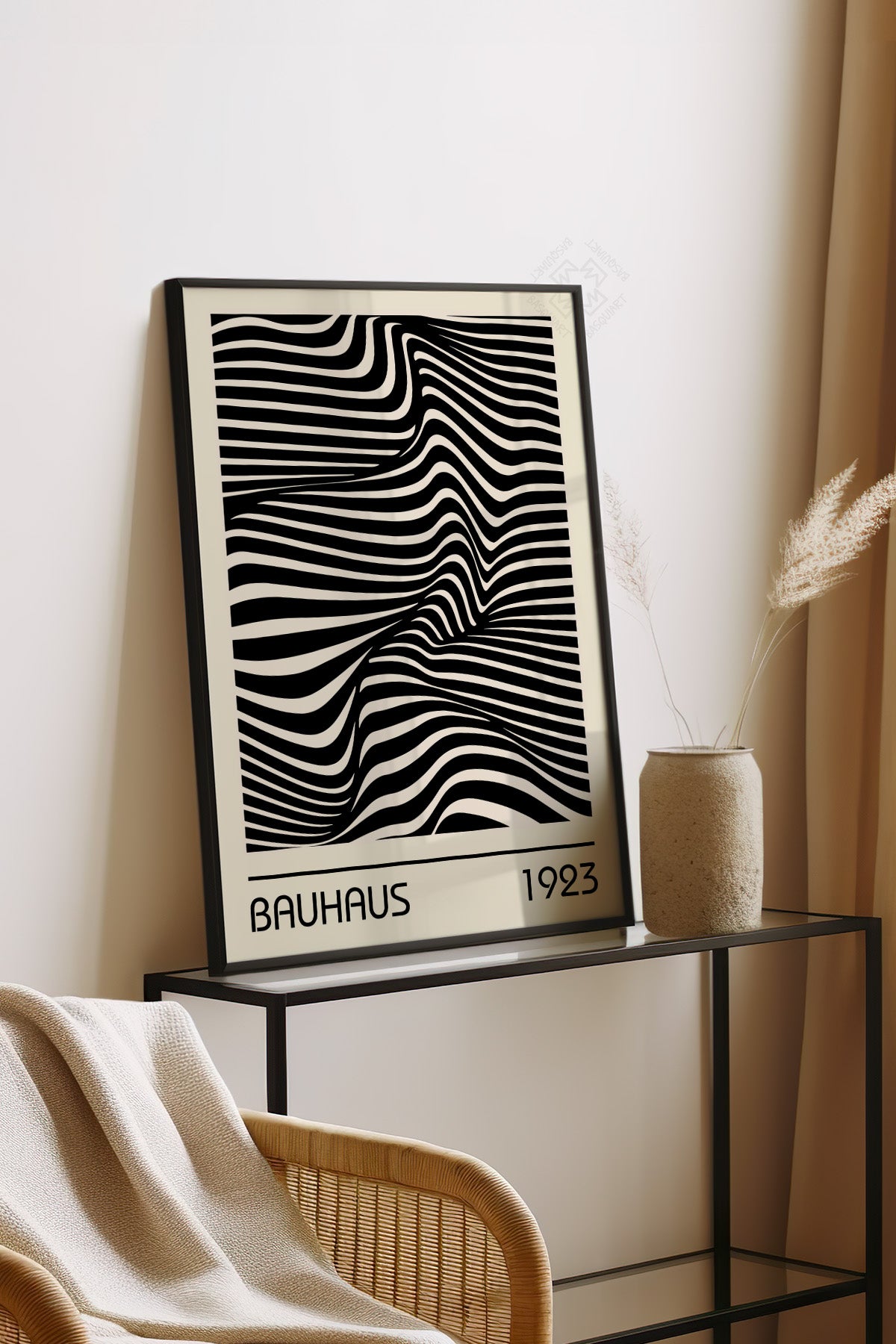 Bauhaus Serisi Siyah Çerçeveli Poster, Tablo No:35