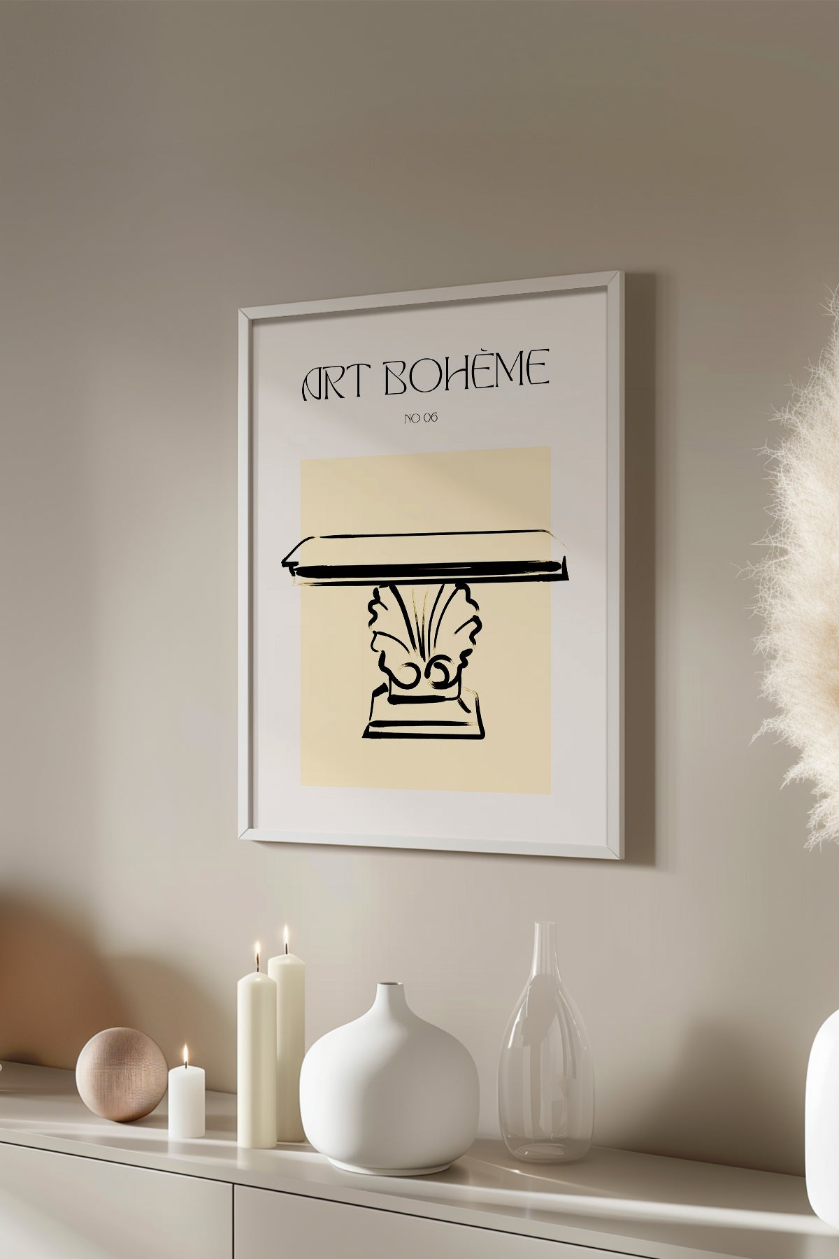 Bohemian Serisi Beyaz Çerçeveli Poster, Tablo No:67